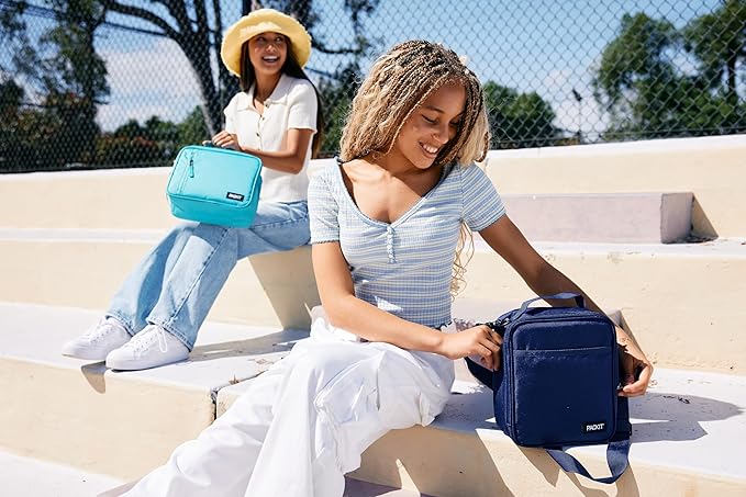 PackIt Freezable Classic Lunch Box, Magenta, Built with EcoFreeze Technology, Collapsible, Reusable, Zip Closure With Zip Front Pocket and Buckle Handle, Designed for Fresh Lunch On the Go