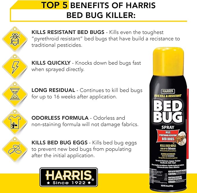 Harris Toughest Bed Bug Killer, 16oz Aerosol Spray