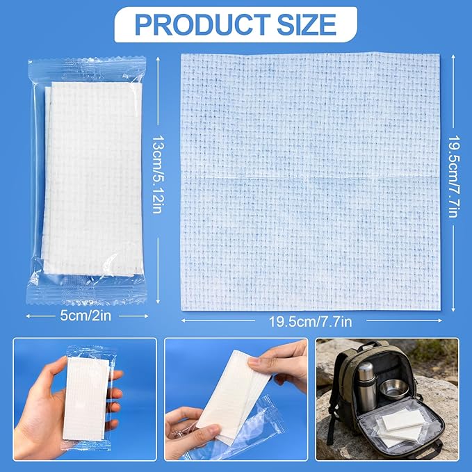 30 Pcs Travel Dish Soap Wipes, Portable Cleaning Wipes, Individually Wrapped Dish Wipe for Camping Kitchen Outdoor Quick Cleaning