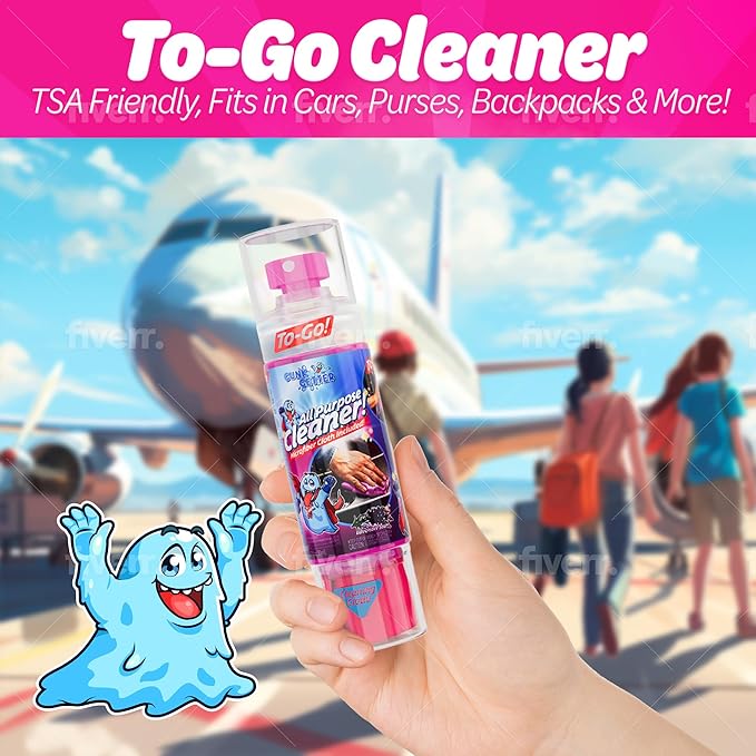 Travel Spray Bottle With Microfiber Cap - All Purpose Cleaner - Lavender (2 Pack)