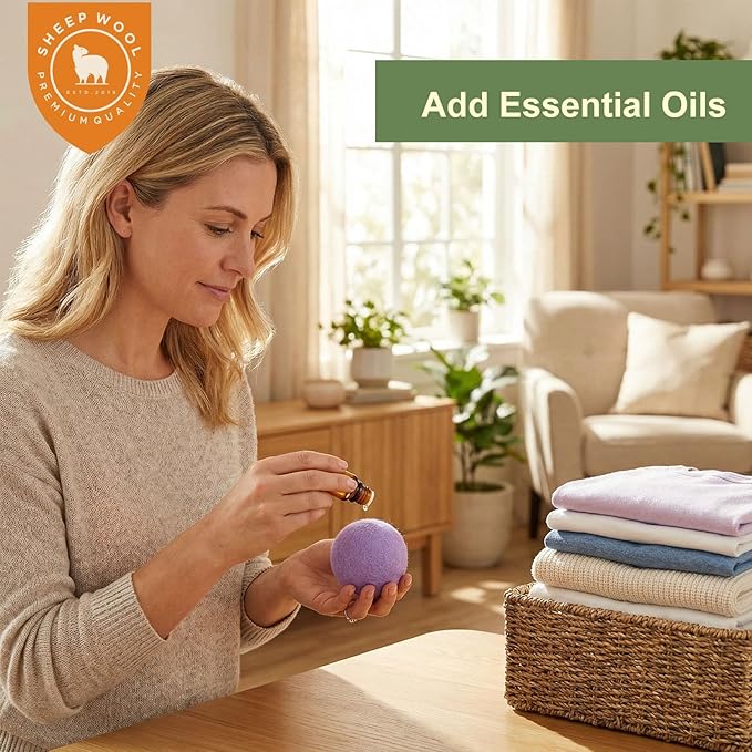 Wool Dryer Balls 3 Pack XL, Natural Fabric Softener New Zealand Wool，Handmade Organic Laundry Dryer Balls, Reusable 1000 Loads,Wrinkles Free, Shorten Drying Time(3 Pack, Colorful）