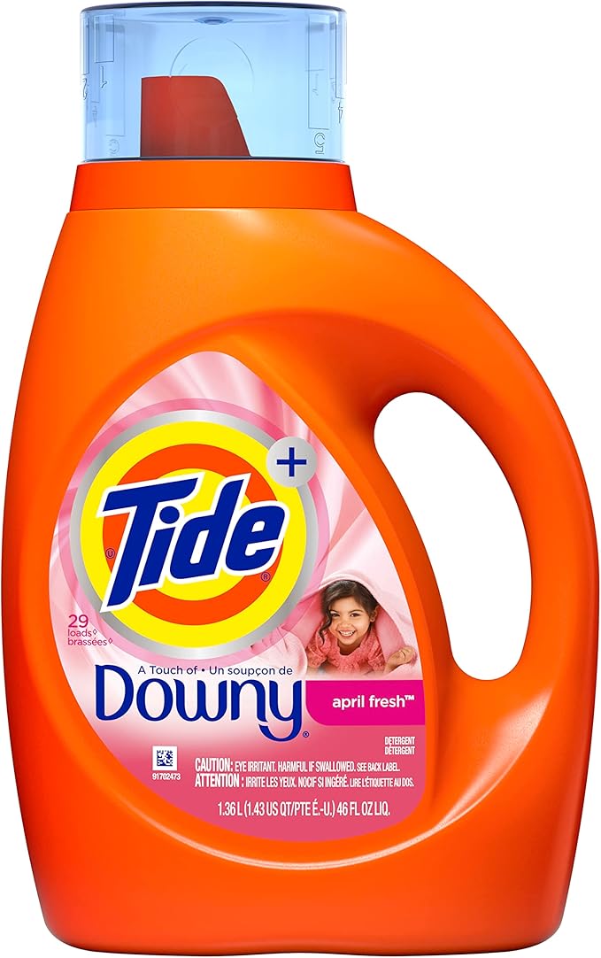 Tide Plus Downy Laundry Detergent Liquid Soap, April Fresh, 46 Fl Oz 29 Loads, 46 Fl Oz