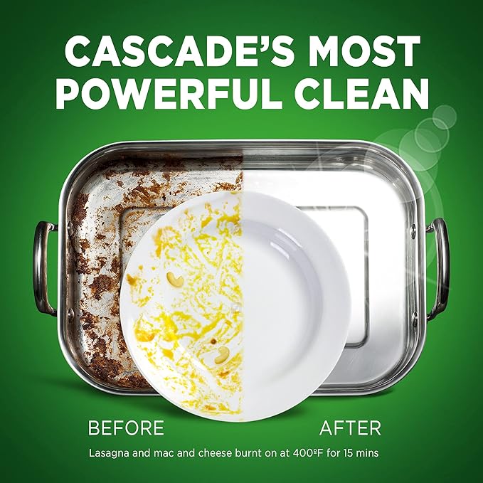 Cascade Platinum Dishwasher Pods, Actionpacs Dishwasher Detergent with Dishwasher Cleaner Action, Lemon Platinum Plus, 30 Count