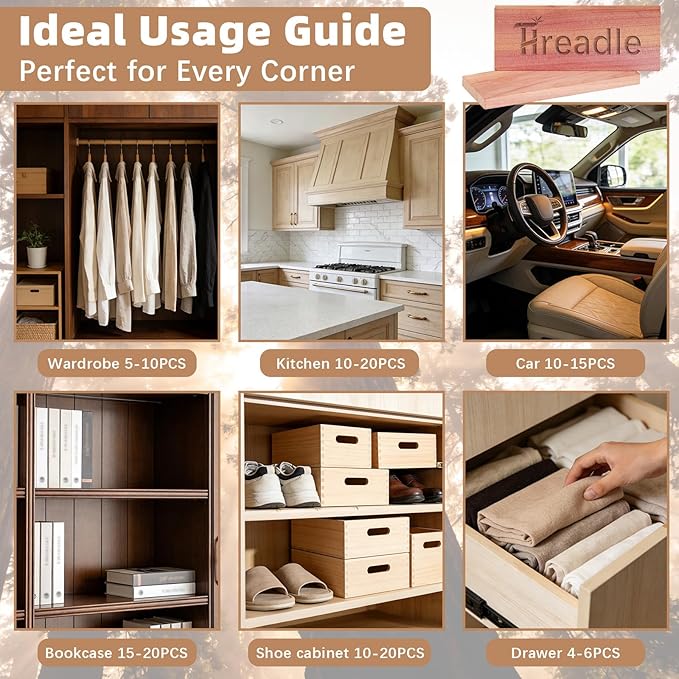 50 PCS Cedar Blocks for Clothes Storage,Natural Aromatic Cedar Blocks for Closet Storage,Wardrobe,Drawers,Shelves