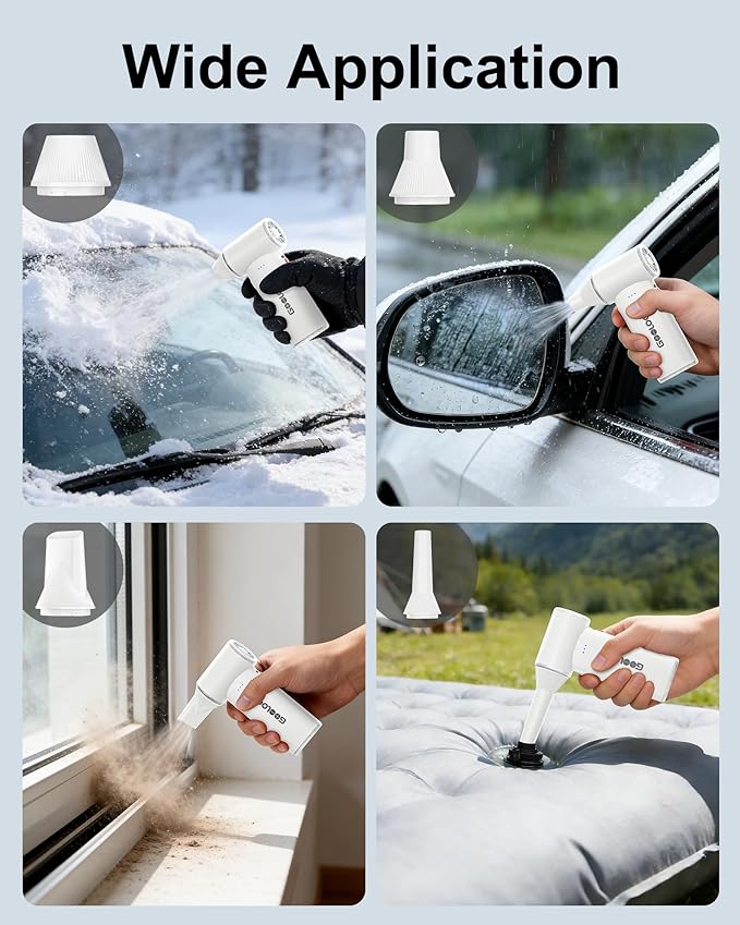GOOLOO F3 Electric Air Duster- 150000RPM 52m/s Super Power Car Duster, Variable Speed Air Duster Rechargeable with Fast Charging, Mini Dust Blower for Computer, Keyboard, House, Outdoor and Car