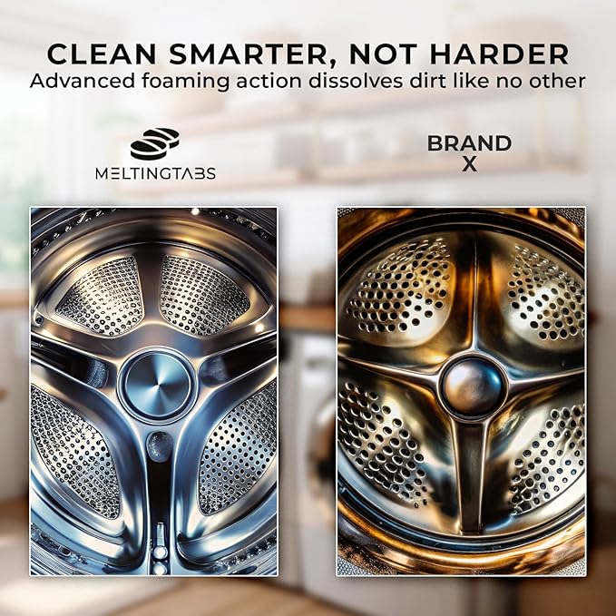Washing Machine Cleaner Tablets – Deep Clean Washer Descale, Laundry Tub Cleaning Solution, Smell Fresh, Eliminates Buildup & Dirt, For Front & Top Load Washers, Easy-to-Use, 6 Pack, unscented