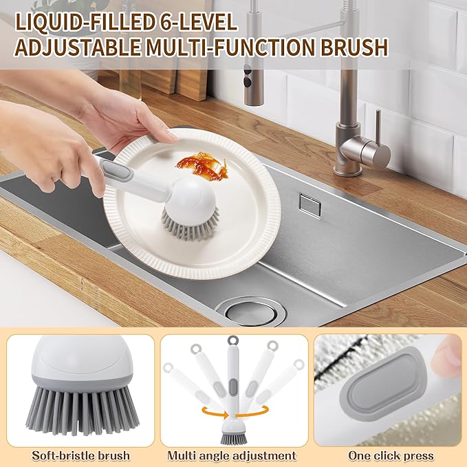 PeiTuSengJin10-Piece Bottle Brush Cleaning Set 1 Multi-Purpose Brush 6 Straw Cleaning Brushes 1 3-in-1 Brush 1 Detachable Cup Brush (Includes 1 Suction Cup Hook for Brush Storage)