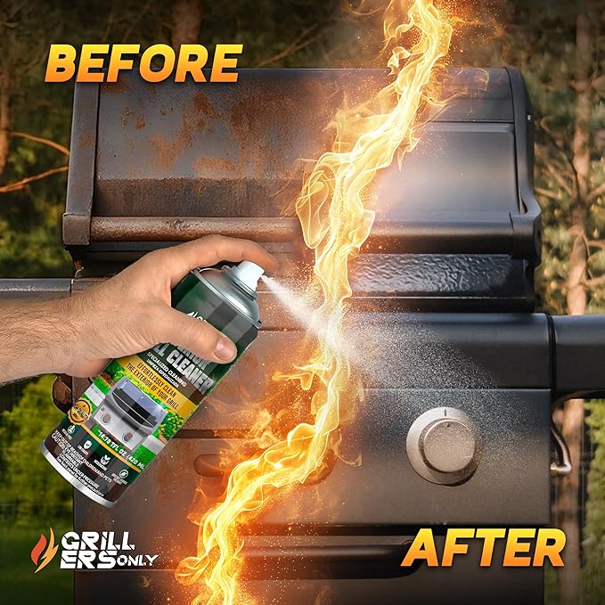 2-Pack Exterior Grill Cleaner Spray | Grill Spray & Degreaser for Outdoor Surfaces, Patio Furniture & Griddles | Anti Rust Spray for Metal Maintenance - 14.8 fl oz.