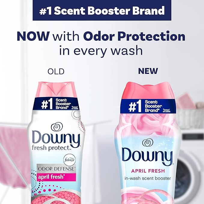 Downy April Fresh In-Wash Laundry Scent Booster Beads, 24 oz, laundry scent beads, Long-lasting Freshness