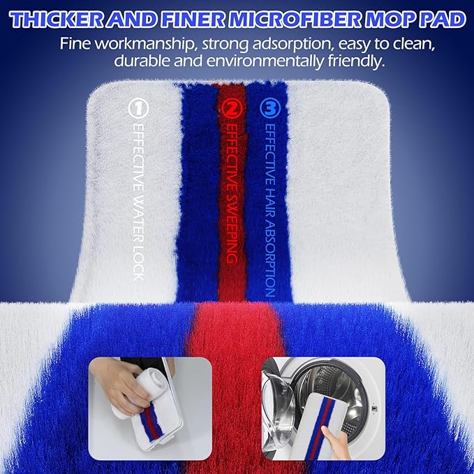 2026 Upgraded Mop and Bucket Set,Midyb Microfiber Mops and Bucket System with 2 Pads,Mop and Bucket with Wringer Set,Automatic Separates Dirty and Clean Water,Wet and Dry Use Mops for Floor Cleaning