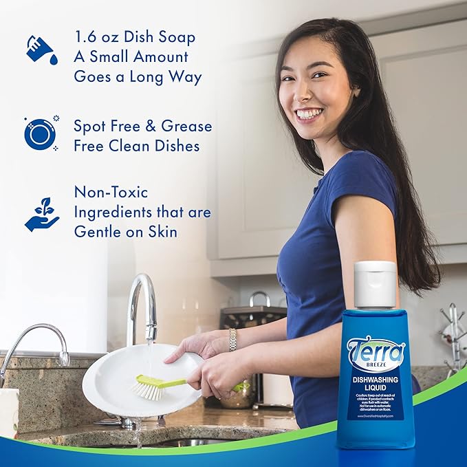 Tiny Dish Soap Detergent | For Use in Vacation Rentals and Extended Stay Hotels | 1.6 oz (Case of 50)