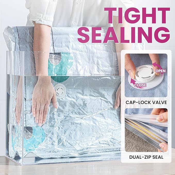 TAILI 8 Pack Vacuum Storage Bags, XXL Jumbo (47x39 Inch), Vacuum Sealed Bags for Comforter and Blankets, Bedding, Clothing, Giant Space Saver Bags for Huge Stuffed Toy