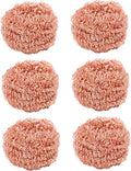 6Pcs Copper Scrubber, Heavy-Duty Non Scratch Copper Sponge Reusable Scouring Pads for Cast Iron, Stainless Steel, Oven Racks, Grills