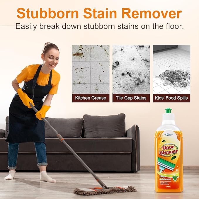 Wood Floor Cleaner for Mopping, Natural Non Toxic Pet-friendly Hard Floor Cleaner, Harmless to Original Wood Finish Floor Cleaner Solution for Hardwood Floor, Laminate Floor, Free of HCHO, PhH