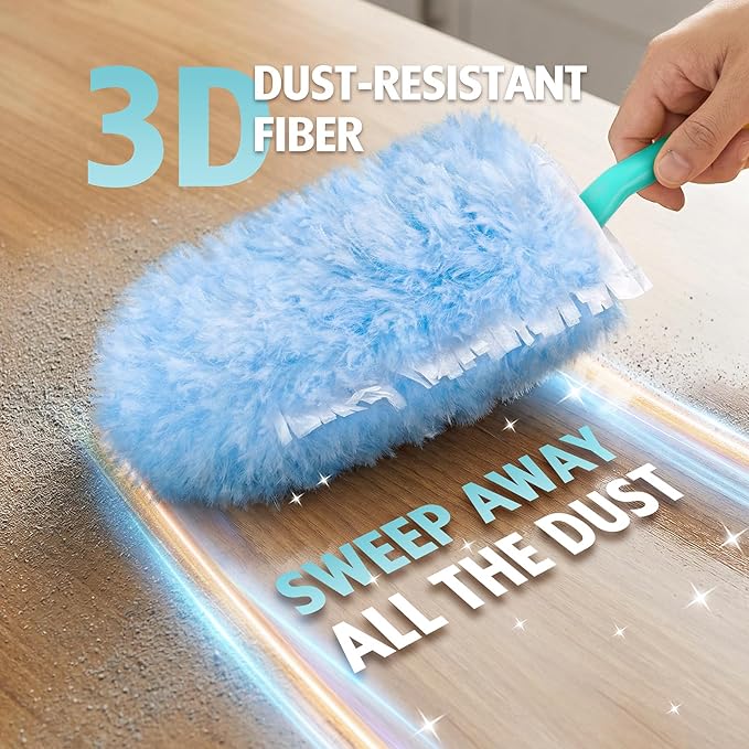 60 Count 360 Dusters Refills Compatible with Swiffer Duster with 2 Upgrade Hands