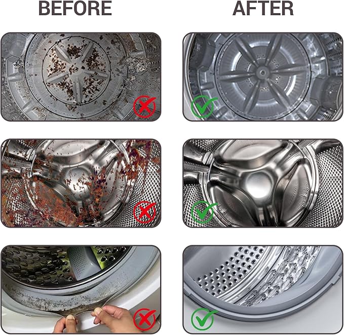 Washing Machine Cleaning Brush Set, 8-Piece Dryer Vent Cleaner Kit, Washer & Dryer Maintenance Tools for Deep Cleaning, Including Lint, Crevice, and Drum Brushes