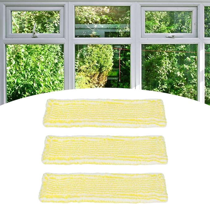 3 Pack Microfiber Replacement Pads Compatible with KARCHER WV2 & WV5 Cleaners – Fast Cleaning for Windows, Glass, Mirrors & Smooth Surfaces