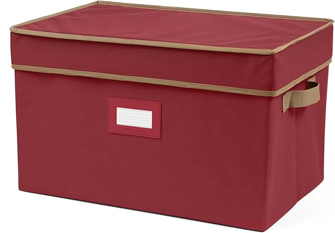 Covermates Keepsakes - Storage Box - Heavy Duty Polyester - Reinforced Handles - ID Window - Indoor Storage - Closet Storage, Red