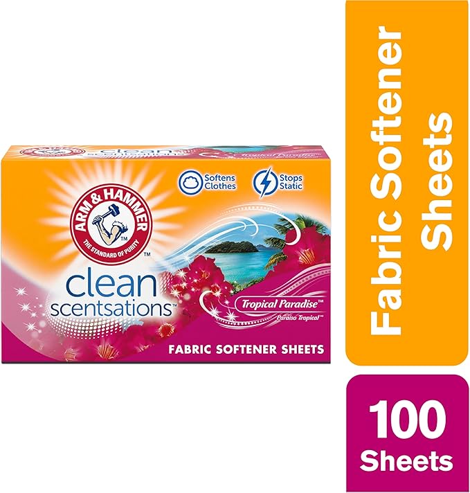 ARM & HAMMER Fabric Softener Sheets, Tropical Paradise (Pack of 600)
