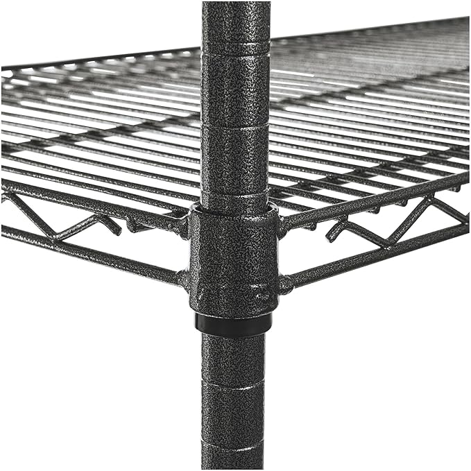 Alera Complete Wire Shelving Unit w/Caster, 48" x 18" x 72", Black Anthracite
