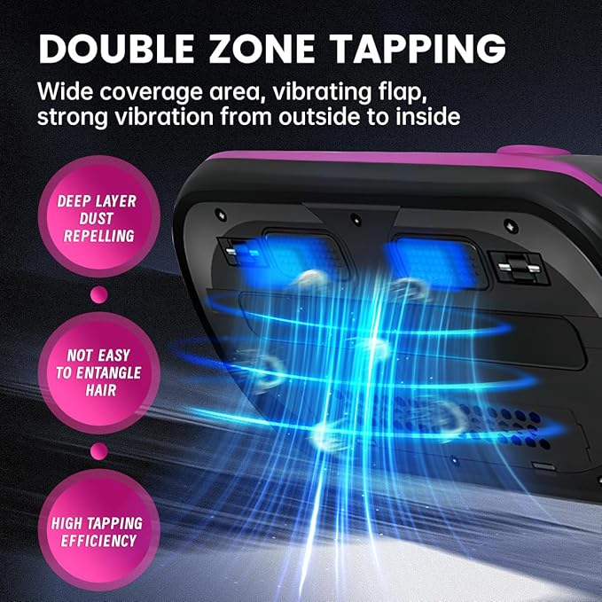 PATO Mattress Vacuum Cleaner, Wireless Handheld Bed Vacuum Cleaner with UV-C Light, HEPA Filter and Ultrasonic Vibration, 12KPa, Suitable for Beds, Sofas, Car Seats, Carpets (Purple)