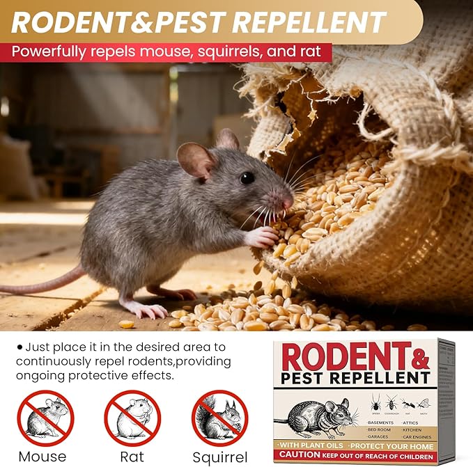 36 Balls Rodent Repellent, Peppermint Oil to Repel Mice and Rats, Mouse Repellent for Indoor and Outdoor,Natural Rodents Deterrent to Keep Mice, Rats and Squirrels Away Your Home