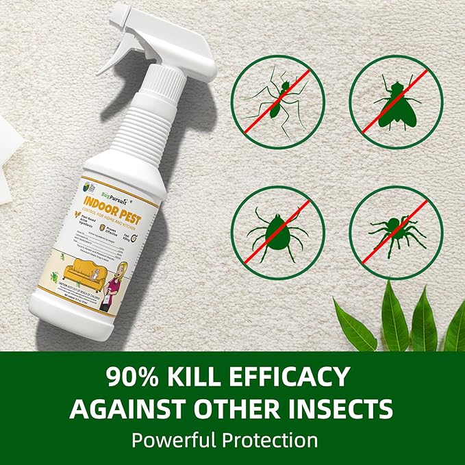 Bed Bug Spray 16 Oz, Carpet Beetle Killer, Indoor & Outdoor Bug Control for Bug Egg, Mite, Ant, Spider and Flea, Plant Extract Based Non Toxic Bed Bug Killer, Child & Pet Safe
