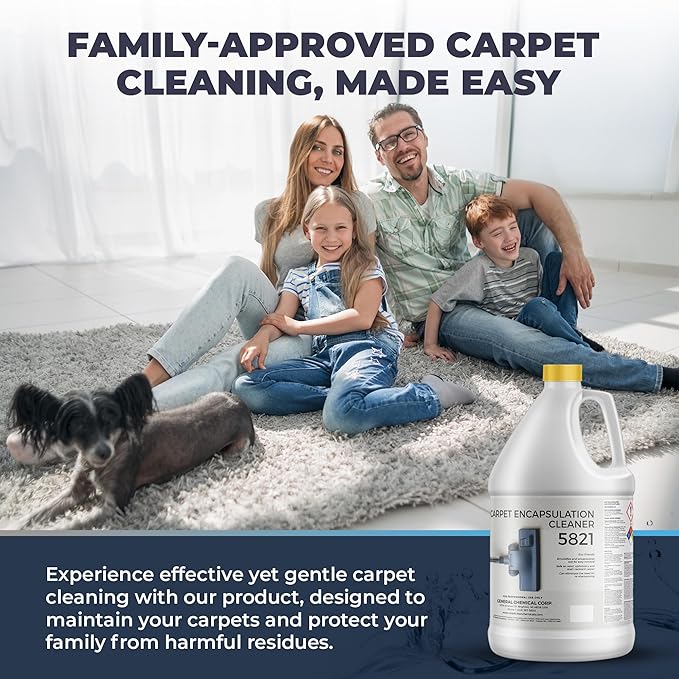Carpet Encapsulation Cleaner 5821 - Rug Shampoo for Upholstery, Rugs, & Wool - Fast Drying, Nature Conscious Cleaning - Professional Grade Carpet Solution - 1 Gallon Jug