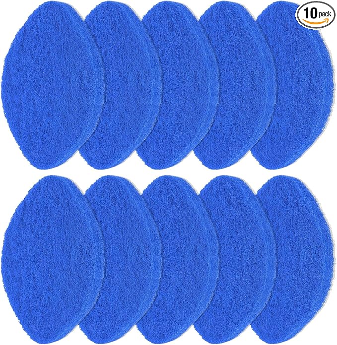10Pcs Shower Scrubber Refill Pads Compatible with Clorox Tub & Tile Scrubber, Durable Blue Non-Scratch Replacement Pads for Bathroom & Toilet Wall Floor Cleaning