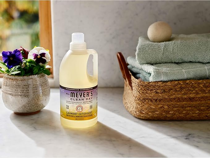 MRS. MEYER'S CLEAN DAY Liquid Laundry Detergent, Infused with Essential Oils, Compassion Flower, 64 oz (64 Loads) (Pack of 4)