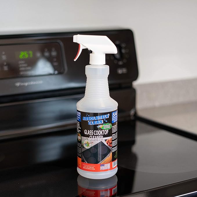 Absolutely Clean Amazing Ceramic & Glasstop oven cleaner heavy duty- Fume Free & Scratch Free - Streakfree - Powerful, Natural Enzymes - USA Made (32 oz)