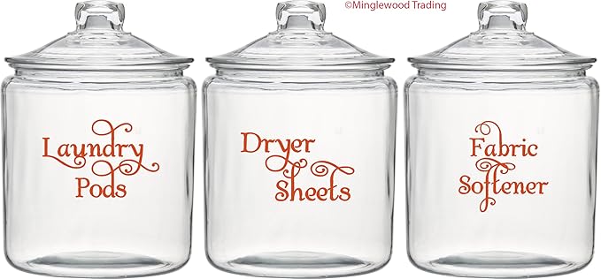 Gold - Laundry Room Vinyl Decal Set - Laundry Pods - Fabric Softener - Dryer Sheets - V2