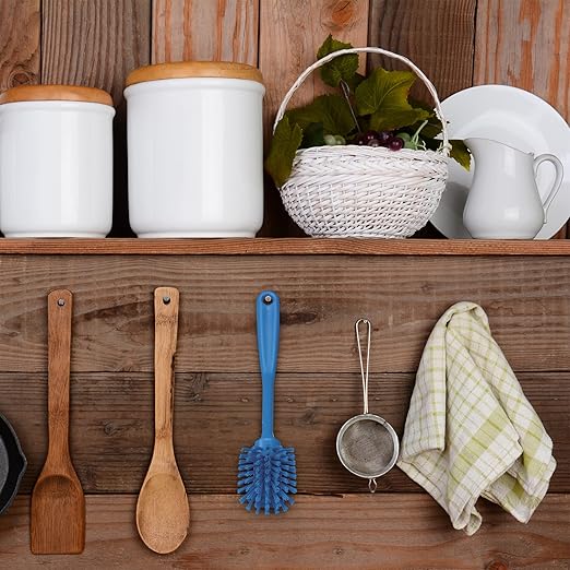 Vikan 42373 Brush,Dish,Scraping Edge,Medium,11",PP/PBT,Blue