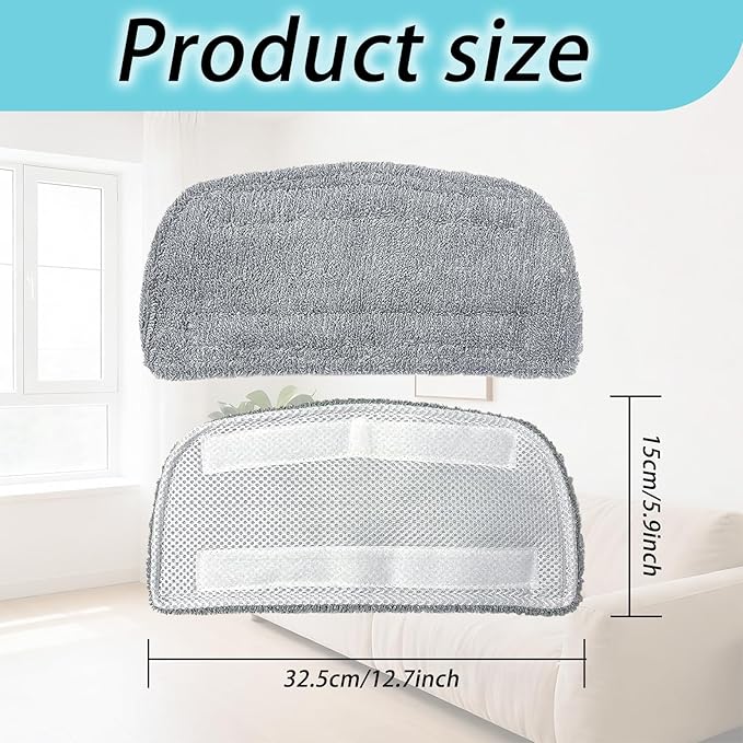 (4 Pack) Steam Mop Pads Compatible with GorFanty GF-6610B/GF-6610, Neugo NE033/NE033M & Mxnsewr, Washable Microfiber Steam Mop Replacement Pads for Multi-Surface Cleaning