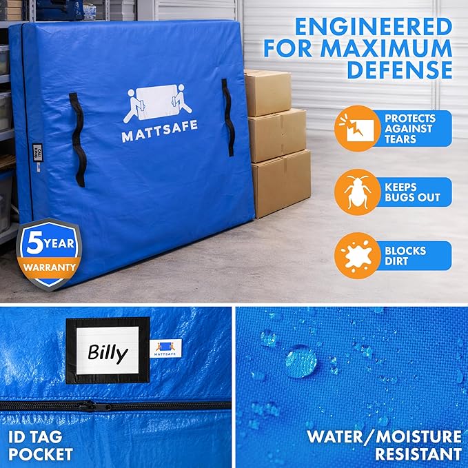 Nordic Elk Mattress Bags for Moving and Storage (Cali King, Cal King) Heavy Duty Moving Supplies, 8 Sturdy Handles, Strong Zipper, Mattress Cover Bed Bags, Storage Cover Essentials Packing Protector