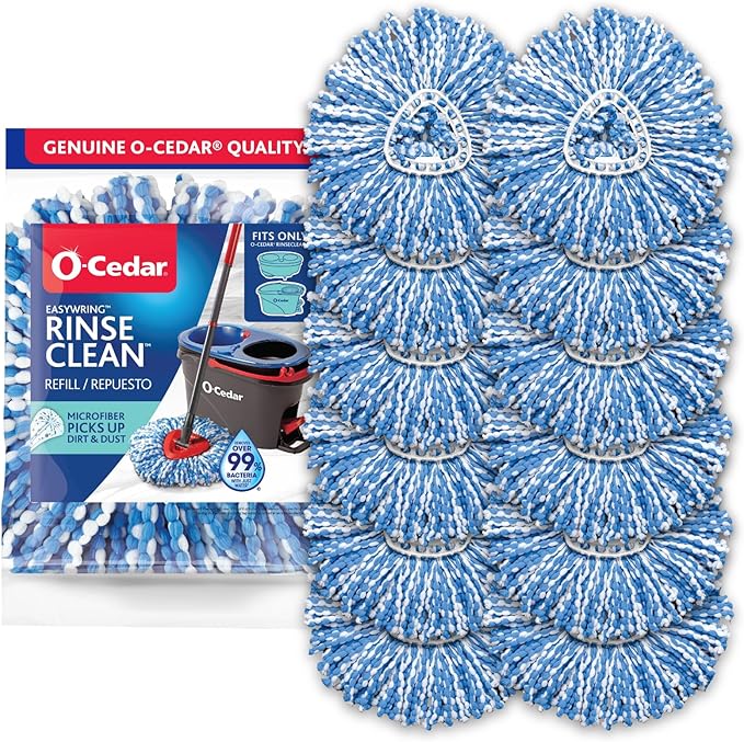 O-Cedar RinseClean Spin Mop Microfiber Refill, 1 CT (Pack of 12)
