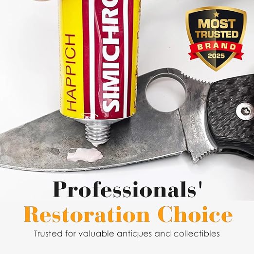 Rosenthal Collection Simichrome Polish - Metal Polish Compound for Chrome, Aluminum, Pewter & Jewelry Restoration - 50g Tube + Polishing Cloth