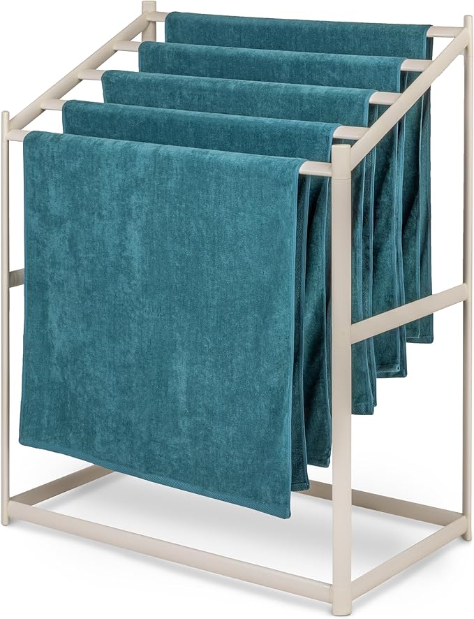 Coast Modern Pool Towel Rack – Choose Your Color - Outdoor & Indoor 5 Beach Towel PVC Drying Rack