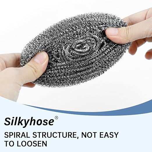 18 Pack Heavy Duty Stainless Steel Scrubber | Non-Scratch Steel Wool Pads for Pots, Grill Grates & Oven Racks, Kitchen Dishwashing | Rust-Free & Individually Wrapped