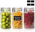 ComSaf 1 Quart Glass Jars with Airtight Lids (32oz, Set of 3), Straight-Sided Canisters for Sourdough Starter & Fermenting, 1L Hermetic Pantry Storage for Flour, Sugar, and Coffee
