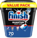 Finish Quantum Infinity Shine Dishwasher Pods, No Pre-Rinse Dishwasher Detergent Soap Removes 24HR Dried-On Stain and Grease, Leaving a Virtually Spotless Shine, 70 Count