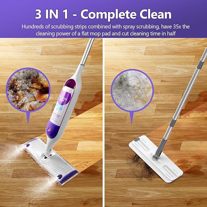 Power Mop Refills, 24 Count Disposable Pads for Swiffer Powermop Mopping - Thickness, Absorbent, Quick Cleaning, Suit All Multi-Surface, [Non-Vacuum Packaged] to Keeps Fluffy