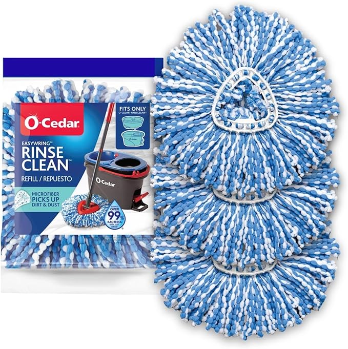 O-Cedar RinseClean Spin Mop Microfiber Refill, 1 CT (Pack of 3)