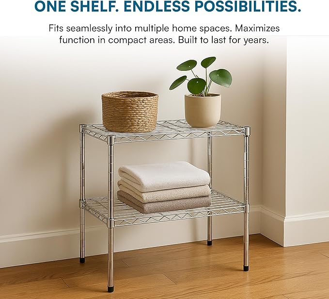 Heavy-Duty Pantry Organizers and Storage with Adjustable Shelves, No Tool Assembly, Bathroom Storage Solution, Storage Shelves with 250 Pound Weight Capacity Per Shelf