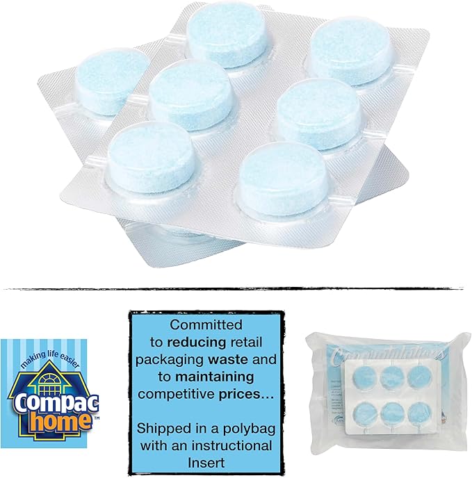 COMPAC HOME Plink Sink Drain Cleaner and Deodorizer, Air Fresheners for Garbage Disposal, Lemon Scented, Home Accessory Cleaning Products for Kitchen and Clogged Drain, 6 Count (Pack of 2), 12 Tablets