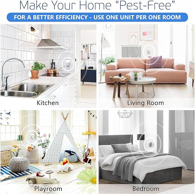 Ultrasonic Pest Control Repeller (2-Pack) Plug in Flea Rat Roach Mosquito Cockroaches Rodent Spider Scorpion Fruit Fly Insect Indoor Plug Getter Robo