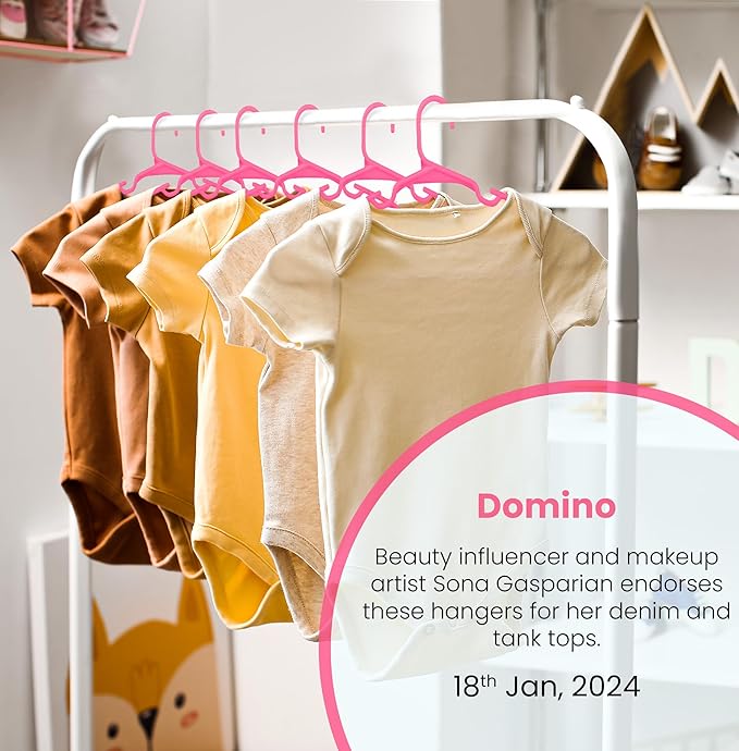 Utopia Home 20 Pack Kids Hangers - 11.5 Inch Plastic Baby Hangers for Closet - Childrens Hangers for Clothes & Infant Hangers for Closet - Ideal for Everyday Standard Use (Pink)