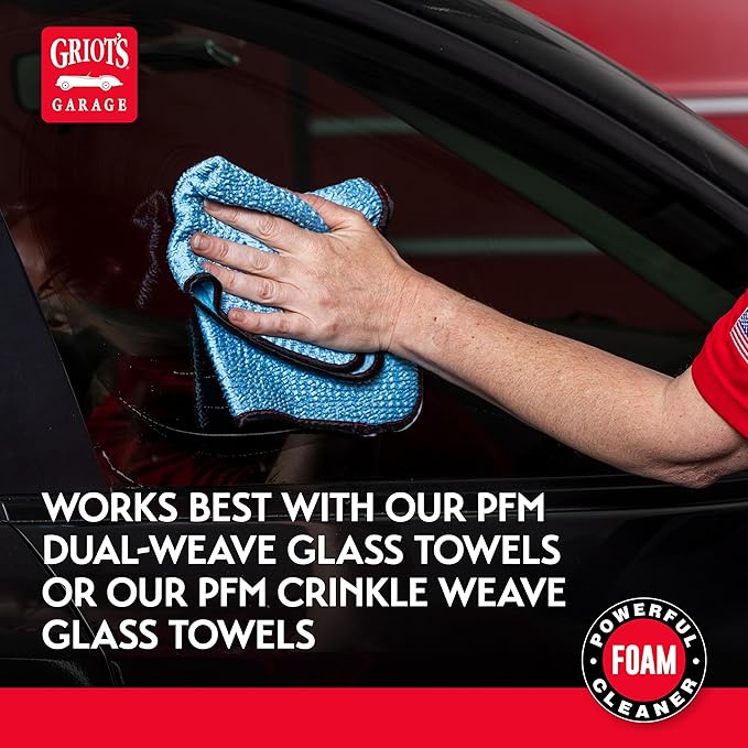 Griot's Garage Ultra-Premium Glass Cleaner, Foaming Aerosol Spray for Car Window, Windshield, Mirror, Tint Safe, Ammonia-Free Formula, 19 Oz, 10998