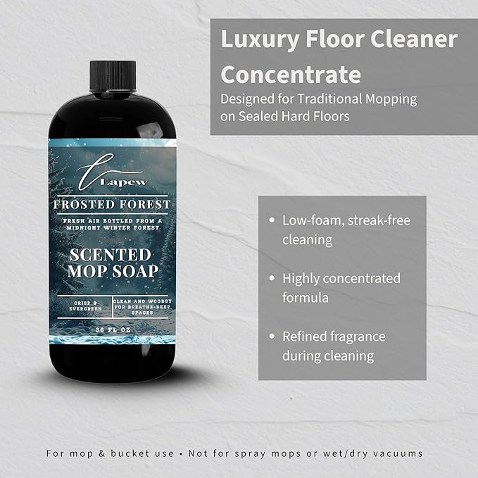 Lapew Frosted Forest Scented Mop Soap - Luxury Floor Cleaner Concentrate for Mopping Tile, Laminate, Vinyl & Hardwood | Streak-Free, Low-Foam | 36 oz