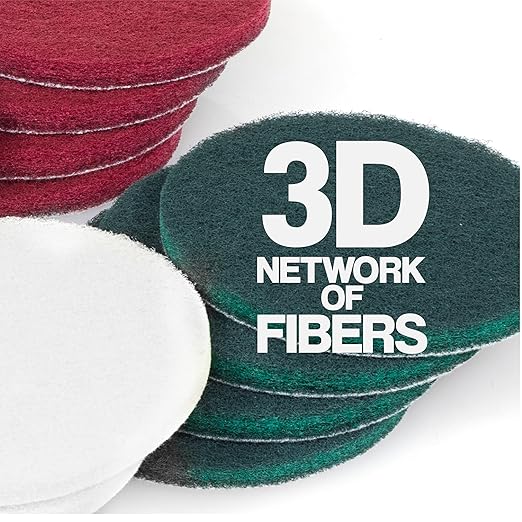 5" Abrasive Pad Hook & Loop Round Non-Woven Surface Prep Discs, Polish Wood, Strip Paint, Remove Rust, Deburring, Oxidation, Coarse, Medium, Fine Scuff Pads - 240 320 800 Grit - 16 Pack (Assorted)